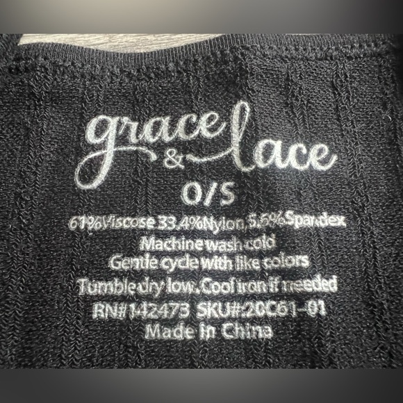 Grace & Lace Perfect Fit Seamless Ribbed Tank in black. Size OS - Picture 7 of 9